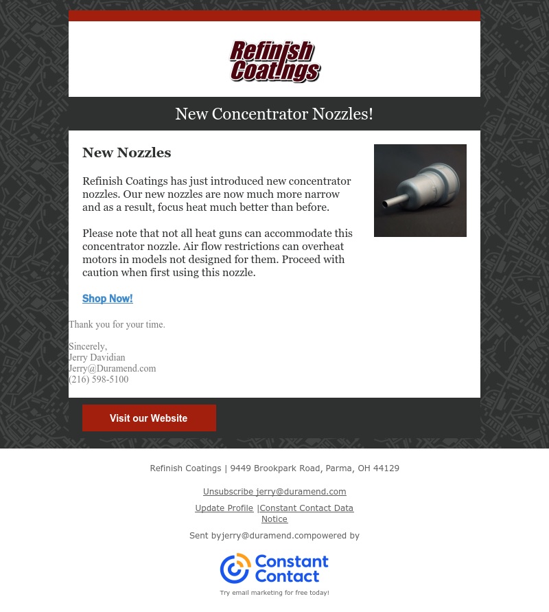 New Concentrator Nozzles